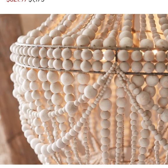 Pottery Barn Francesca Wood Bead Chandelier - Picture 6 of 7